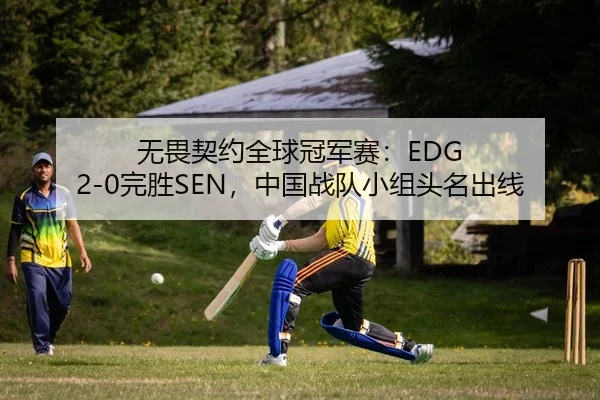 无畏契约全球冠军赛：EDG 2-0完胜SEN，中国战队小组头名出线